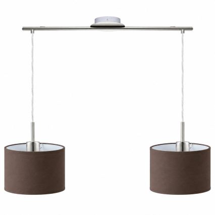 Eglo - Lustre LED suspenso por cabo TUNJA 2xE27/60W/230V cromado fosco/castanho