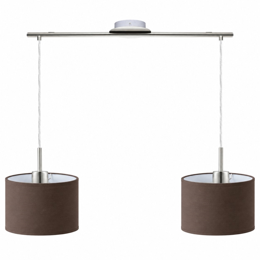 Eglo - Lustre LED suspenso por cabo TUNJA 2xE27/60W/230V cromado fosco/castanho
