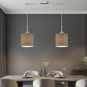 Eglo - Lustre LED suspenso por cabo TUNJA 2xE27/60W/230V taupe