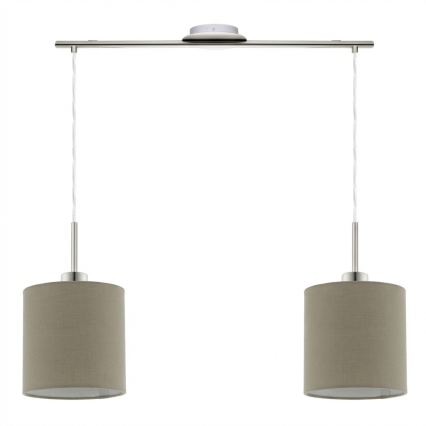 Eglo - Lustre LED suspenso por cabo TUNJA 2xE27/60W/230V taupe