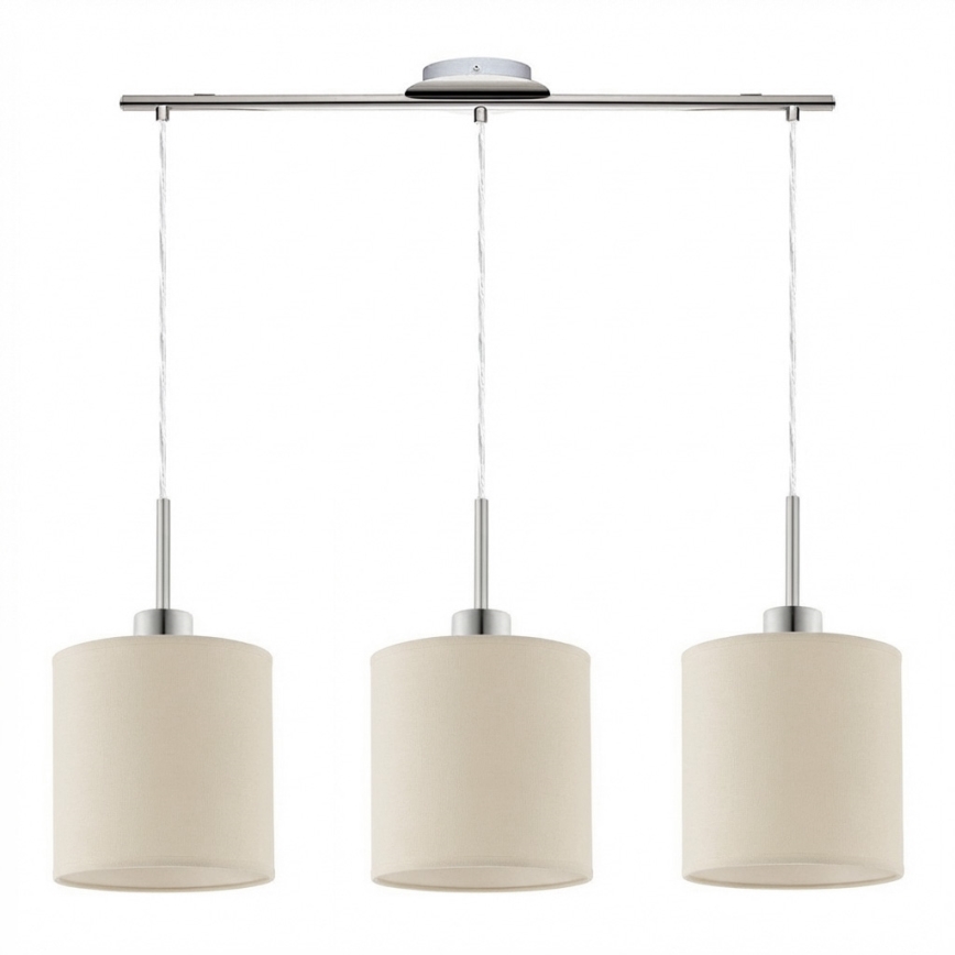 Eglo - Lustre LED suspenso por cabo TUNJA 3xE27/60W/230V creme