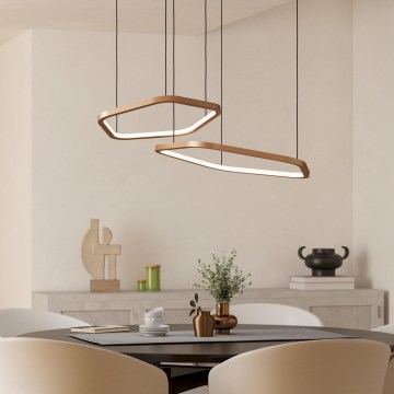 Eglo - Lustre pendente LED regulável em cabo LED/30W/230V 2200-6500K latão + controlo remoto