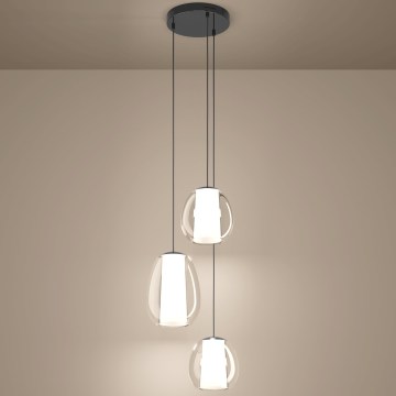 Eglo - Lustre pendente LED regulável em cabo LED/7W/230V + 2xLED/5,5W + 3xLED/1,6W 2200-6500K preto cromado