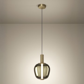 Eglo - Lustre pendente regulável em cabo LED/6W/230V + LED/1,6W dourado