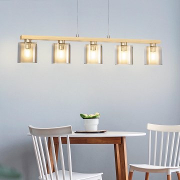 Eglo - Lustre suspenso com cabo 5xE27/28W/230V