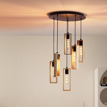 Eglo - Lustre suspenso com cabo 6xE27/60W/230V