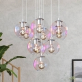 Eglo - Lustre suspenso por cabo 10xE27/60W/230V cromo brilhante/vidro transparente