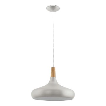 Eglo - Lustre suspenso por cabo 1xE27/40W/230V, diâmetro 40 cm, prateado