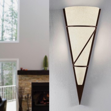 EGLO - Luz de parede 1 1xE14/60W castanho antigo/branco