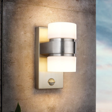 Eglo - Luz de parede com sensor LED de exterior 2xLED/6W IP44