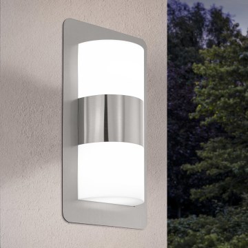 Eglo - Luz de parede de exterior 2xE27/10W/230V cromo mate IP44