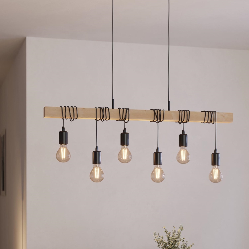 Eglo - Luz pendente TOWNSHEND 6xE27/60W/230V