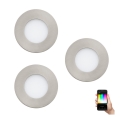 Eglo - Pack de 3 spots de embutir LED RGB reguláveis FUEVA-C LED/3W/230V Ø 8,5 cm