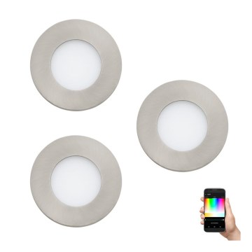 Eglo - Pack de 3 spots de embutir LED RGB reguláveis FUEVA-C LED/3W/230V Ø 8,5 cm