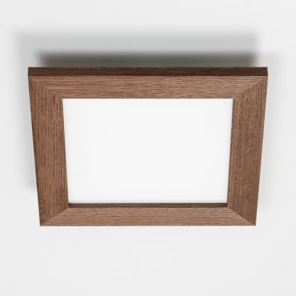 Eglo - Painel de sobrepor LED RGBW dimmerizável SALOBRENA-C WOOD LED/16W/230V 2700-6500K 34x34 cm castanho escuro + controlo remoto