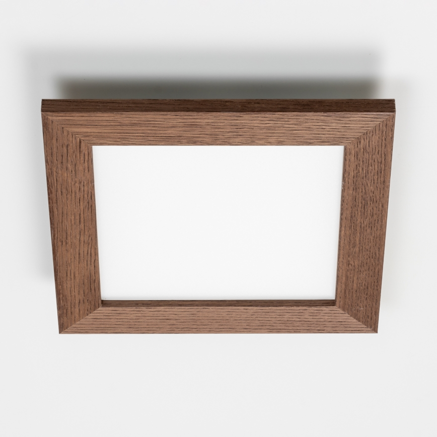 Eglo - Painel de sobrepor LED RGBW dimmerizável SALOBRENA-C WOOD LED/16W/230V 2700-6500K 34x34 cm castanho escuro + controlo remoto