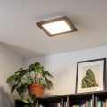 Eglo - Painel de sobrepor LED RGBW dimmerizável SALOBRENA-C WOOD LED/16W/230V 2700-6500K 34x34 cm castanho escuro + controlo remoto