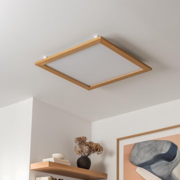 Eglo - Painel integrado LED SALOBRENA-RW WOOD LED/34W/230V 2700/4000K 64x64 cm castanho