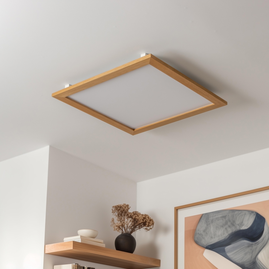 Eglo - Painel LED com regulação SALOBRENA-TW WOOD LED/32,5W/230V 2700-6500K 64x64 cm castanho + comando