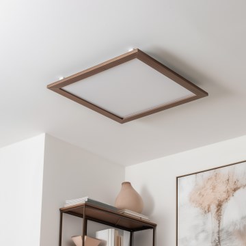 Eglo - Painel LED de sobrepor SALOBRENA WOOD LED/31W/230V 64x64 cm castanho escuro