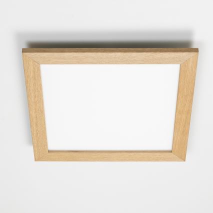 Eglo - Painel LED RGB dimerizável sobreposto SALOBRENA-C WOOD LED/40W/230V 2700-6500K 49,5x49,5 cm castanho + controlo remoto