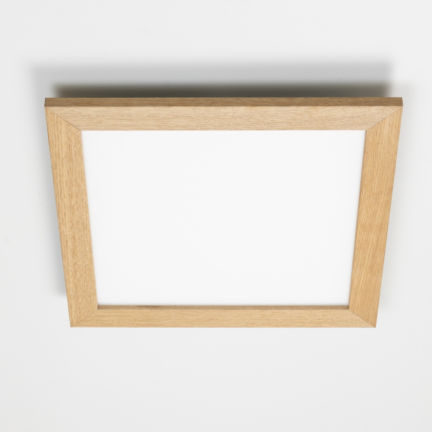 Eglo - Painel LED RGB dimerizável sobreposto SALOBRENA-C WOOD LED/40W/230V 2700-6500K 49,5x49,5 cm castanho + controlo remoto