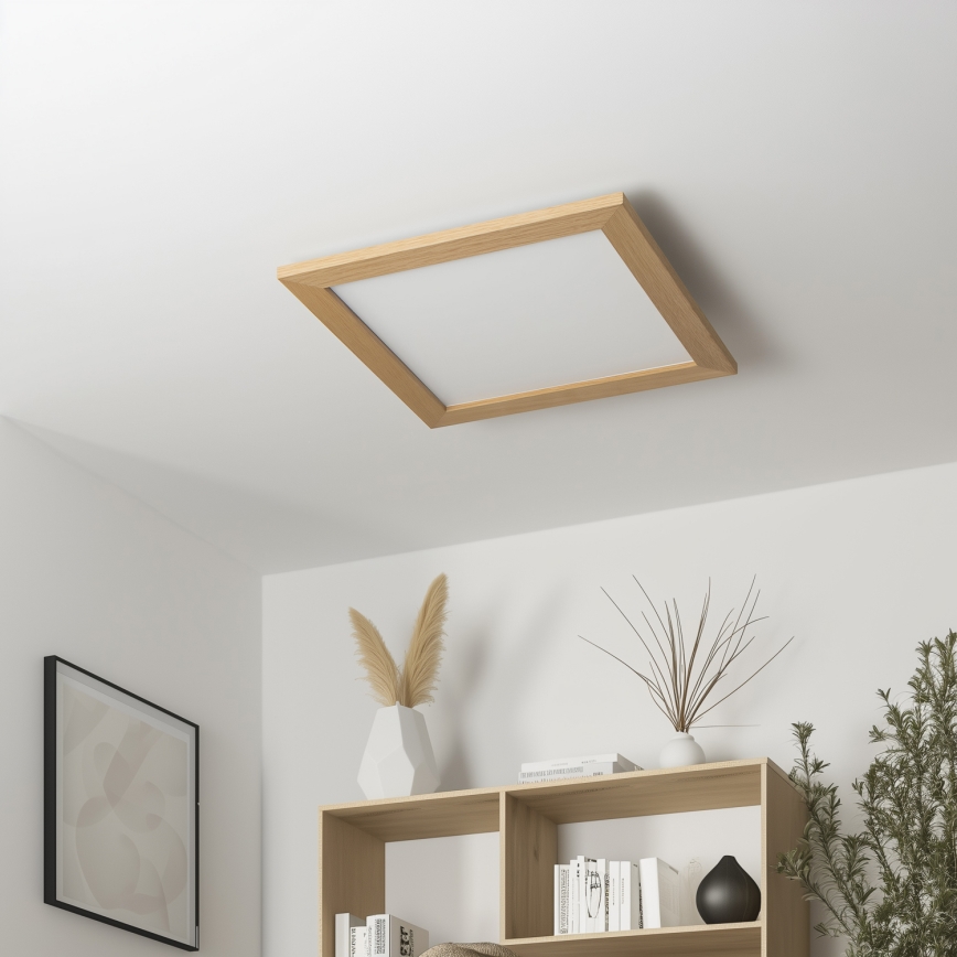 Eglo - Painel LED RGB embutido dimmerizável SALOBRENA-C WOOD LED/24W/230V 2700-6500K 45x45 cm castanho + comando à distância