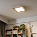 Eglo - Painel LED RGBW de sobrepor regulável SALOBRENA-C WOOD LED/16W/230V 2700-6500K 34x34 cm castanho + comando à distância