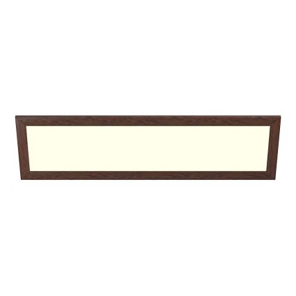Eglo - Painel LED RGBW dimerizável SALOBRENA-C WOOD para montagem em superfície LED/34W/230V 2700–6500K 34 x 124 cm castanho escuro + comando remoto