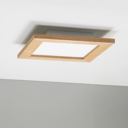 Eglo - Painel LED RGBW de sobrepor regulável SALOBRENA-C WOOD LED/16W/230V 2700-6500K 34x34 cm castanho + comando à distância