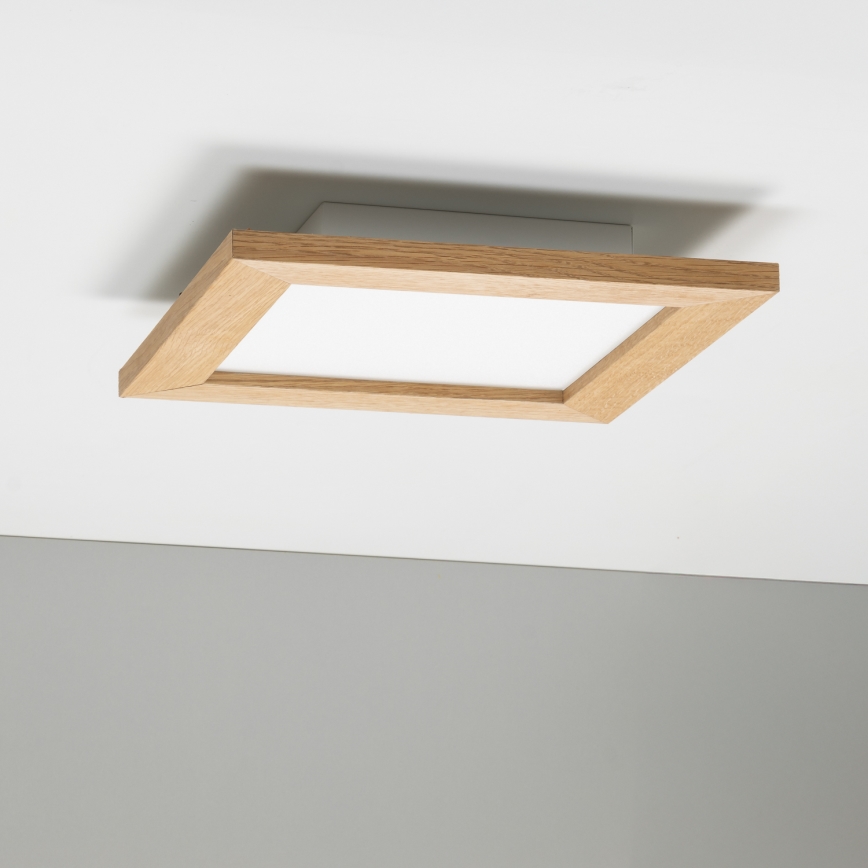 Eglo - Painel LED RGBW de sobrepor regulável SALOBRENA-C WOOD LED/16W/230V 2700-6500K 34x34 cm castanho + comando à distância