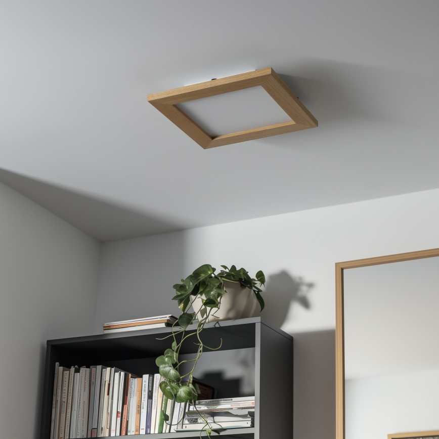 Eglo - Painel LED RGBW embutido dimmerizável SALOBRENA-C WOOD LED/16W/230V 2700-6500K 34x34 cm castanho + comando à distância