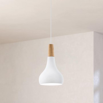 Eglo - Pendente em cabo 1xE27/60W/230V Ø 18 cm branco