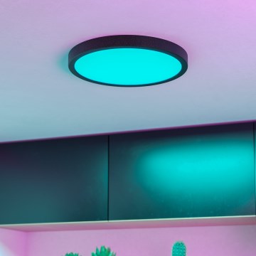 Eglo - Plafon de tecto para casa de banho LED RGBW dimerizável LED/14,3W/230V 2700-6500K diâmetro 27,8 cm IP44 preto