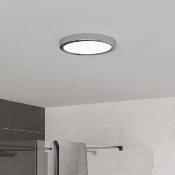 Eglo - Plafon LED de tecto para casa de banho, 11,5 W (230 V), 2700/4000/6500 K, Ø 21,1 cm, IP44, acabamento cromado brilhante