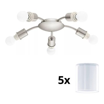 Eglo - Plafon LED MY CHOICE 5xE14/4W/230V cromo mate/branco