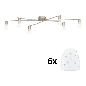 Eglo - Plafon LED MY CHOICE 6xE14/4W/230V cromo mate/branco