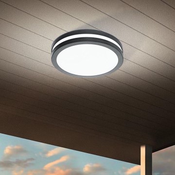 Eglo - Plafon LED regulável para casa de banho LOCANA-C LED/14W/230V Bluetooth IP44 antracite