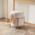 Eglo - Pufe 46x41 cm branco/dourado