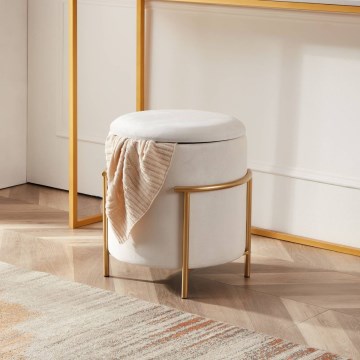 Eglo - Pufe 46x41 cm branco/dourado