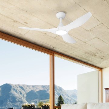 Eglo - Ventilador de tecto LED/19W/230V diâmetro 132 cm branco + controlo remoto
