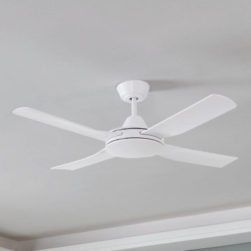 Eglo - Ventilador de teto 52W/230V com controlo remoto branco