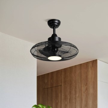 Eglo - Ventilador de teto LED 15W/230V 3000/4000/5000K Ø 53 cm preto + controlo remoto