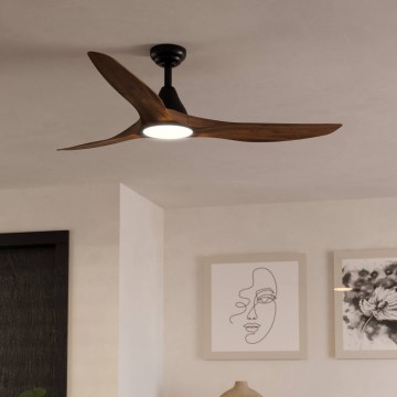 Eglo - Ventilador de teto LED/19W/230V 3000/4000/5000K Ø 132 cm castanho + comando à distância