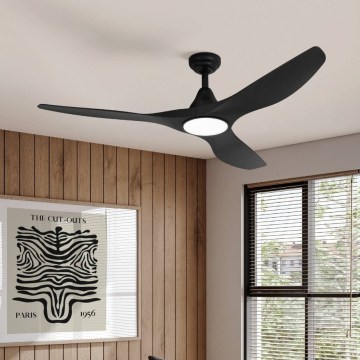 Eglo - Ventilador de teto LED/19W/230V Ø 132 cm preto + comando à distância