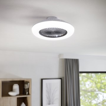 Eglo - Ventilador de teto LED dimerizável 3x LED / 12,6 W / 230 V / 2700-6500 K, diâmetro 55 cm, cinzento + controlo remoto
