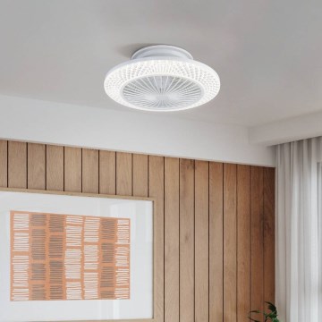 Eglo - Ventilador de teto LED dimerizável 3xLED/12,6W/230V 2700-6500K Ø 55 cm branco + comando à distância