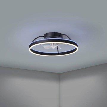 Eglo - Ventilador de teto LED RGBW dimerizável LED/36W/230V 3000-6500K preto + controlo remoto