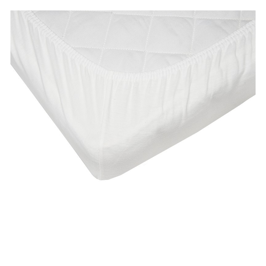 EKO - Lençol impermeável com faixa elástica JERSEY 120x60 cm branco