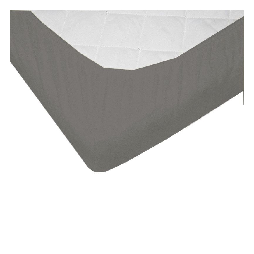 EKO - Lençol impermeável com faixa elástica JERSEY 120x60 cm cinzento